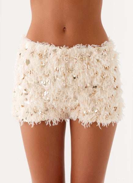 Candy Sequin Mini Shorts - White – Peppermayo US