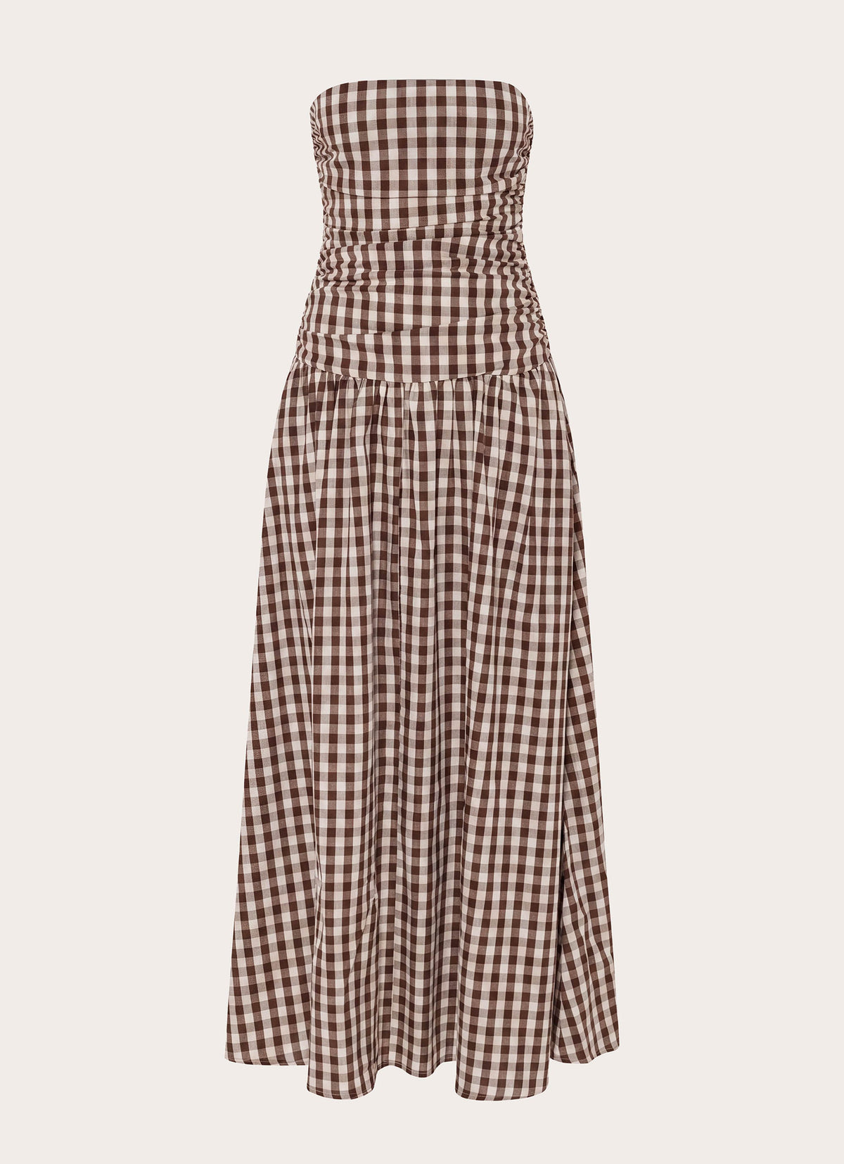 Carmel Maxi Dress - Brown Gingham