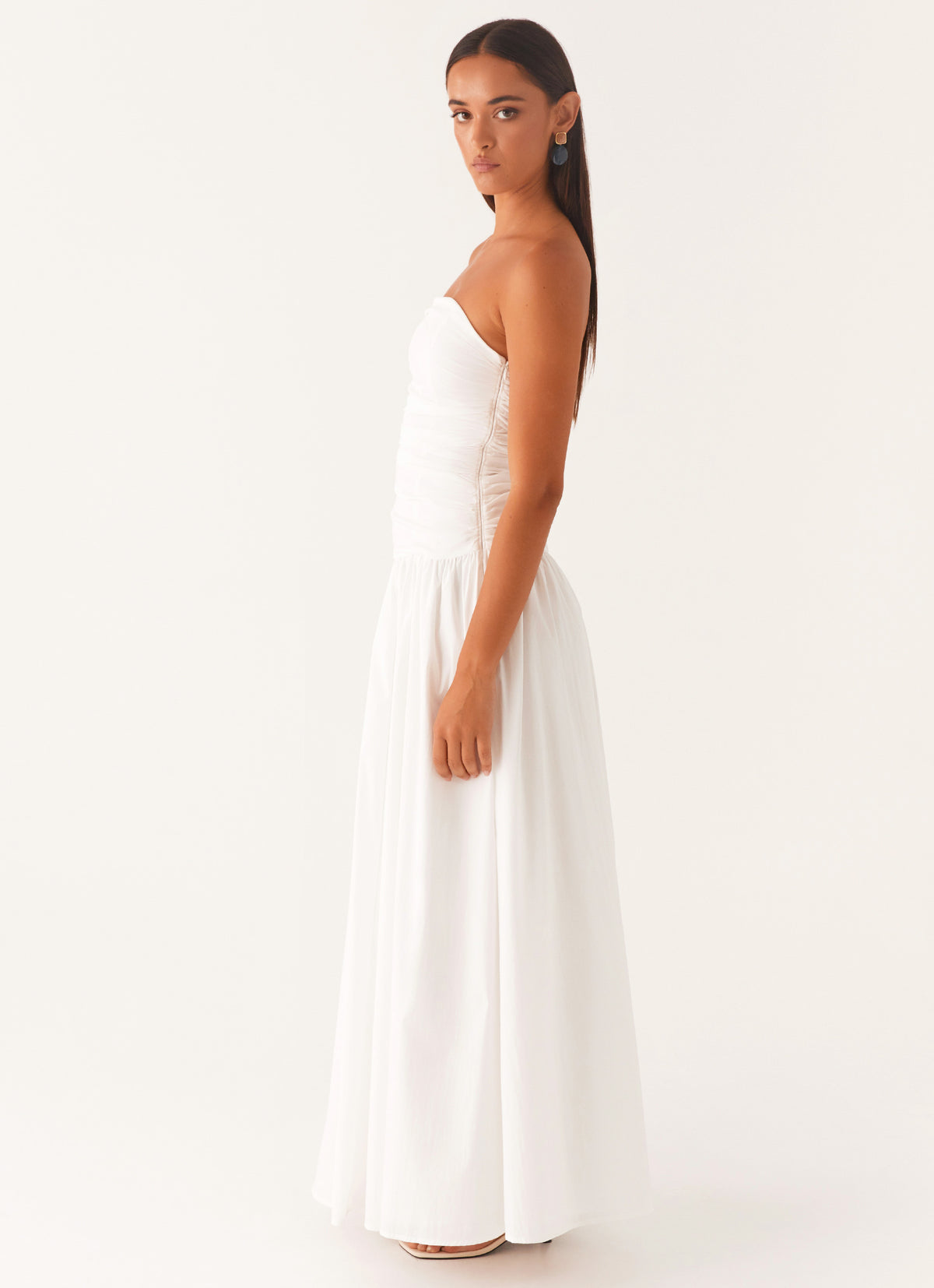 peppermayo white dress So Stylish Mini featuring a flattering sweetheart neckline and a drop waist that accentuates your silhouette White Sorority Dress | Carmel