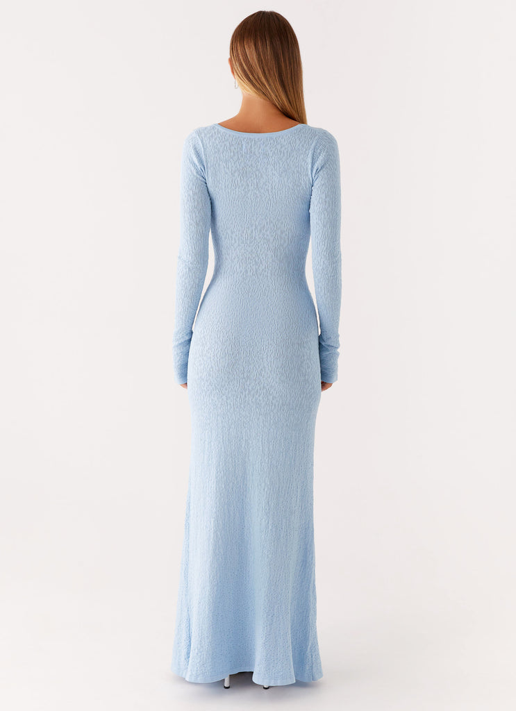 Carnation Long Sleeve Knit Maxi Dress - Blue Peppermayo US Carnation Long Sleeve Knit Maxi Dress - Blue Peppermayo US