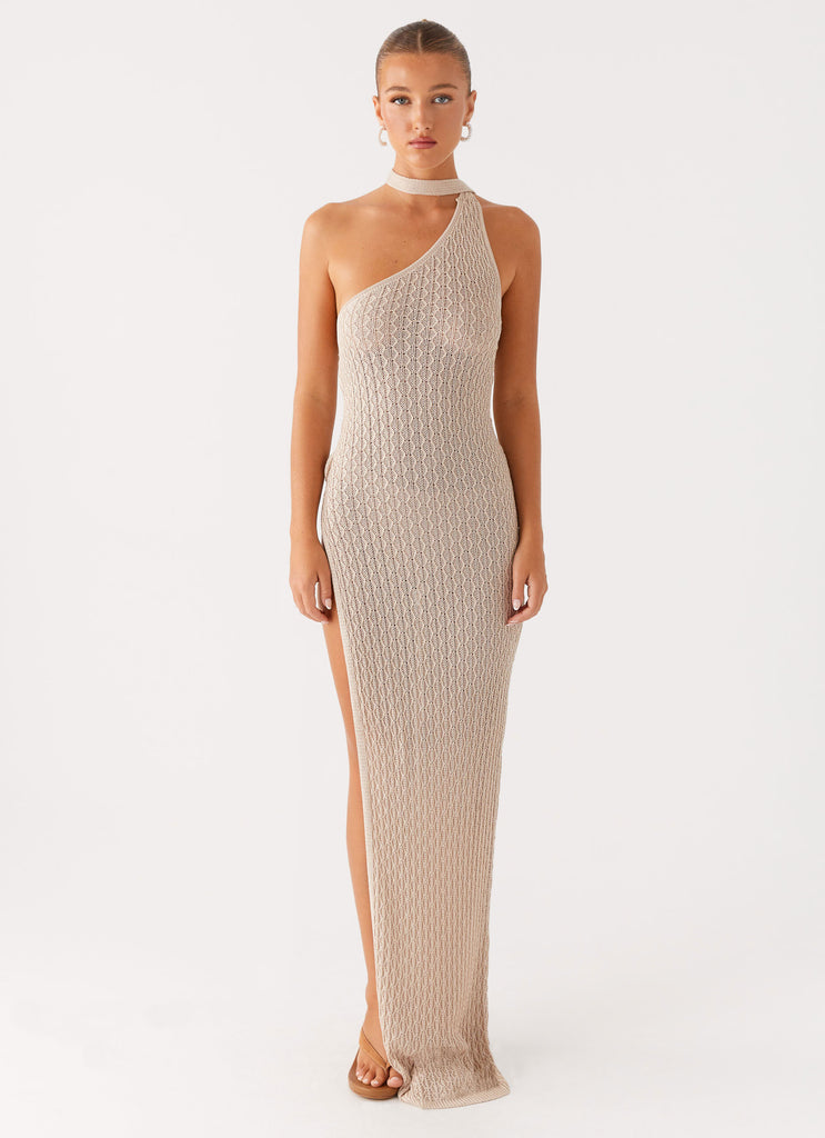Carryn Knit Maxi Dress Hot Beige 1