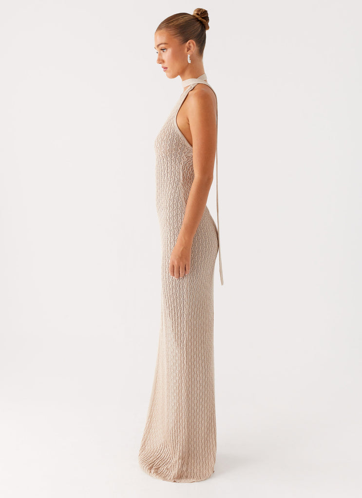 Carryn Knit Maxi Dress Hot Beige 2