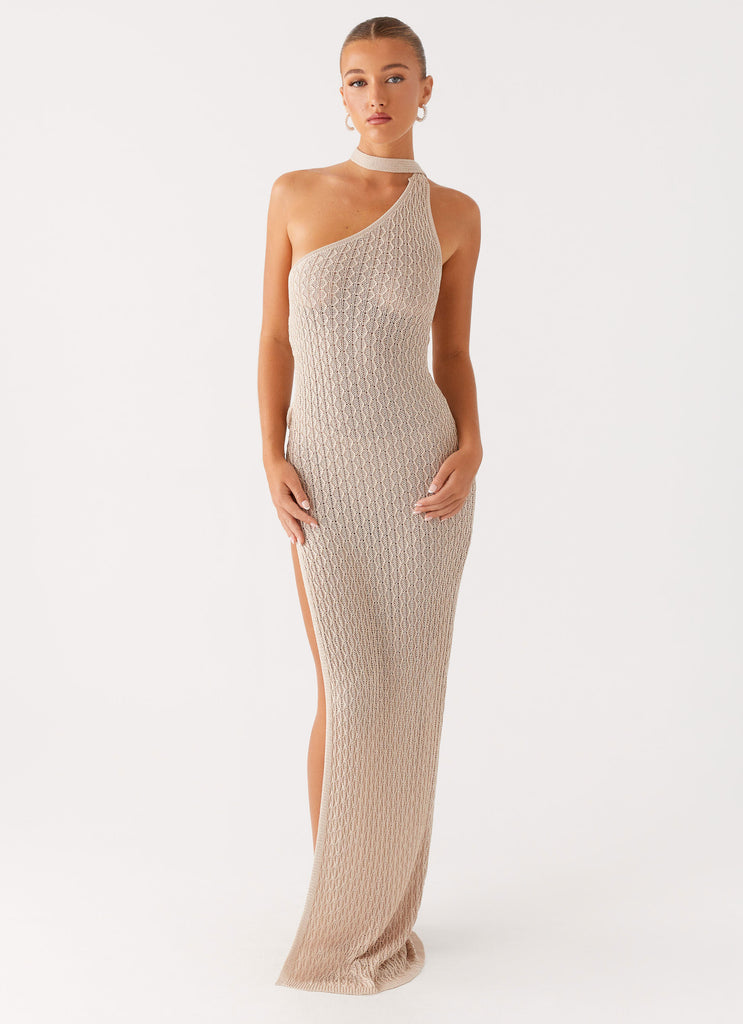 Carryn Knit Maxi Dress - Beige Peppermayo US Carryn Knit Maxi Dress - Beige Peppermayo US