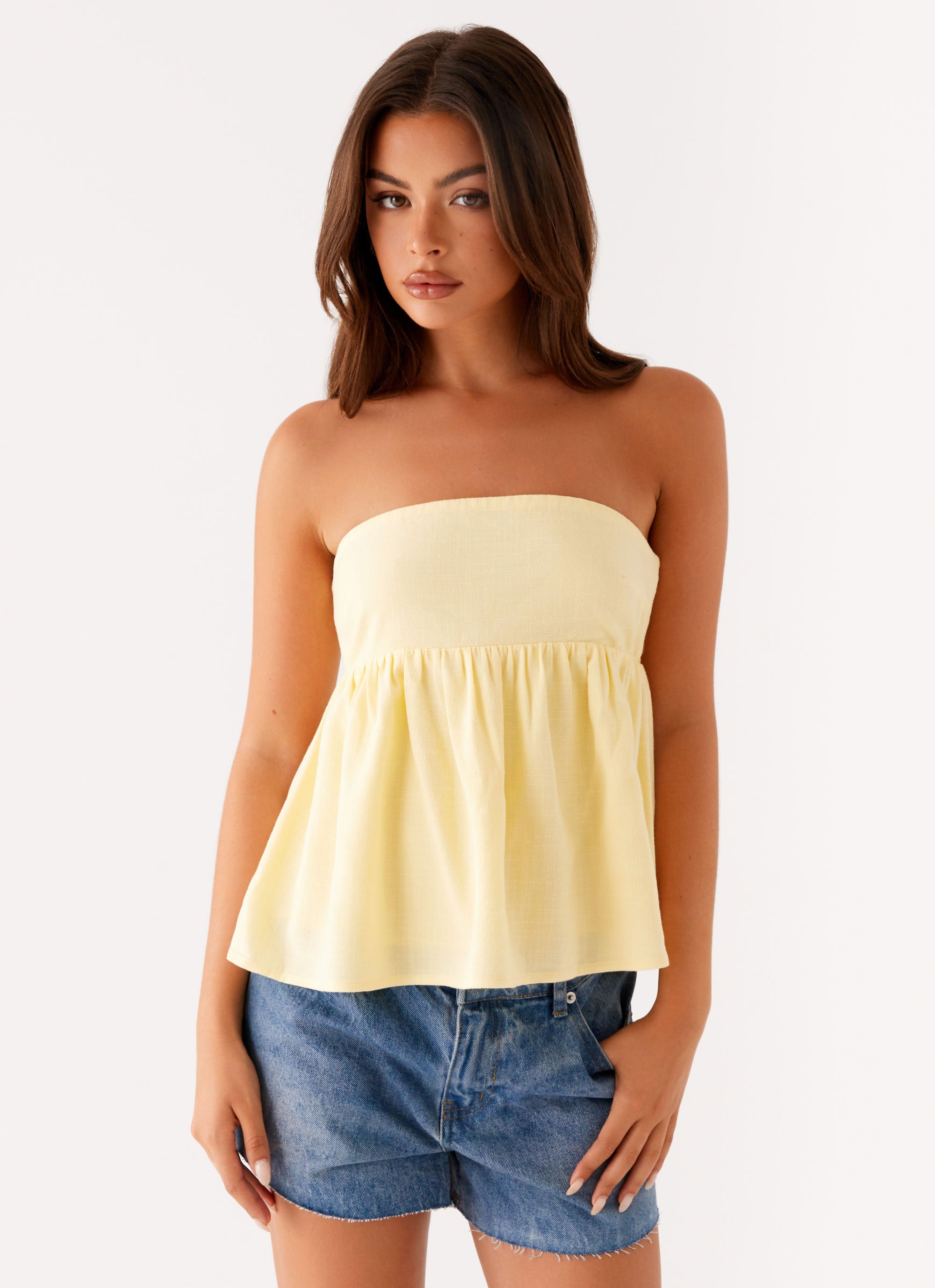 Yellow Ridding Top Cassie Tube Top - Yellow – Peppermayo US