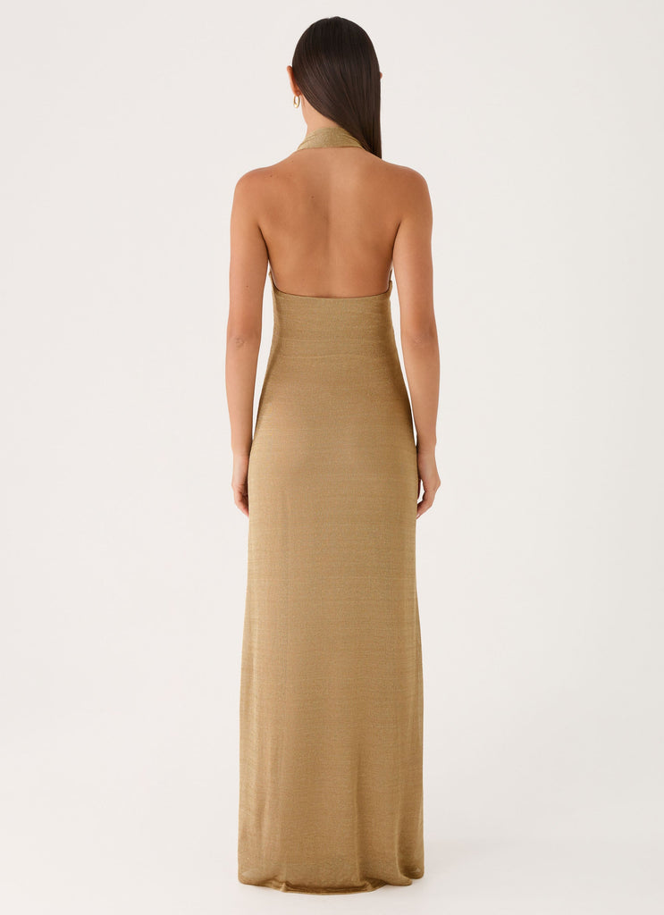 Cassira Shimmer Maxi Dress - Shimmer Gold