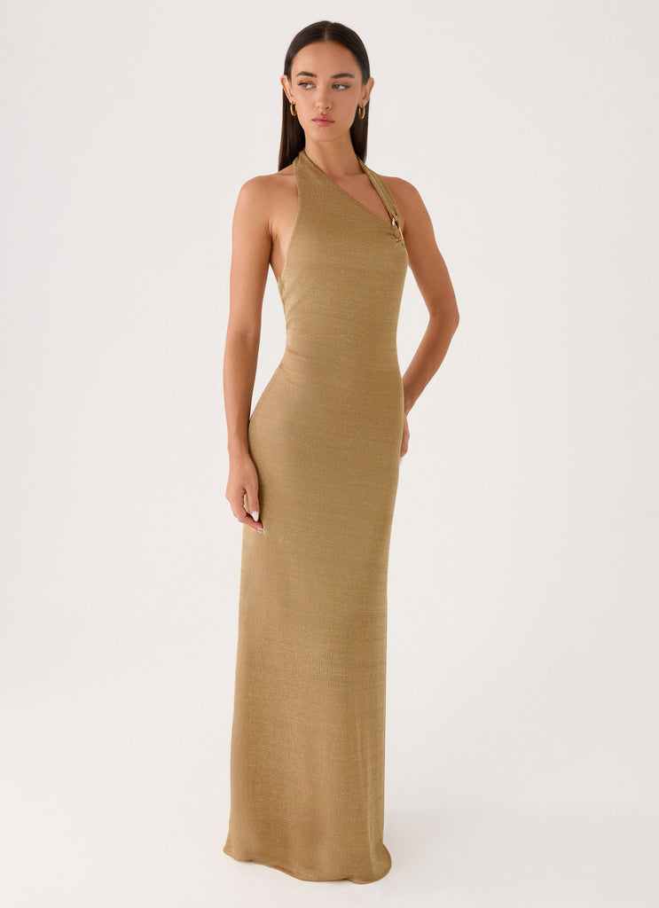 Cassira Shimmer Maxi Dress - Shimmer Gold