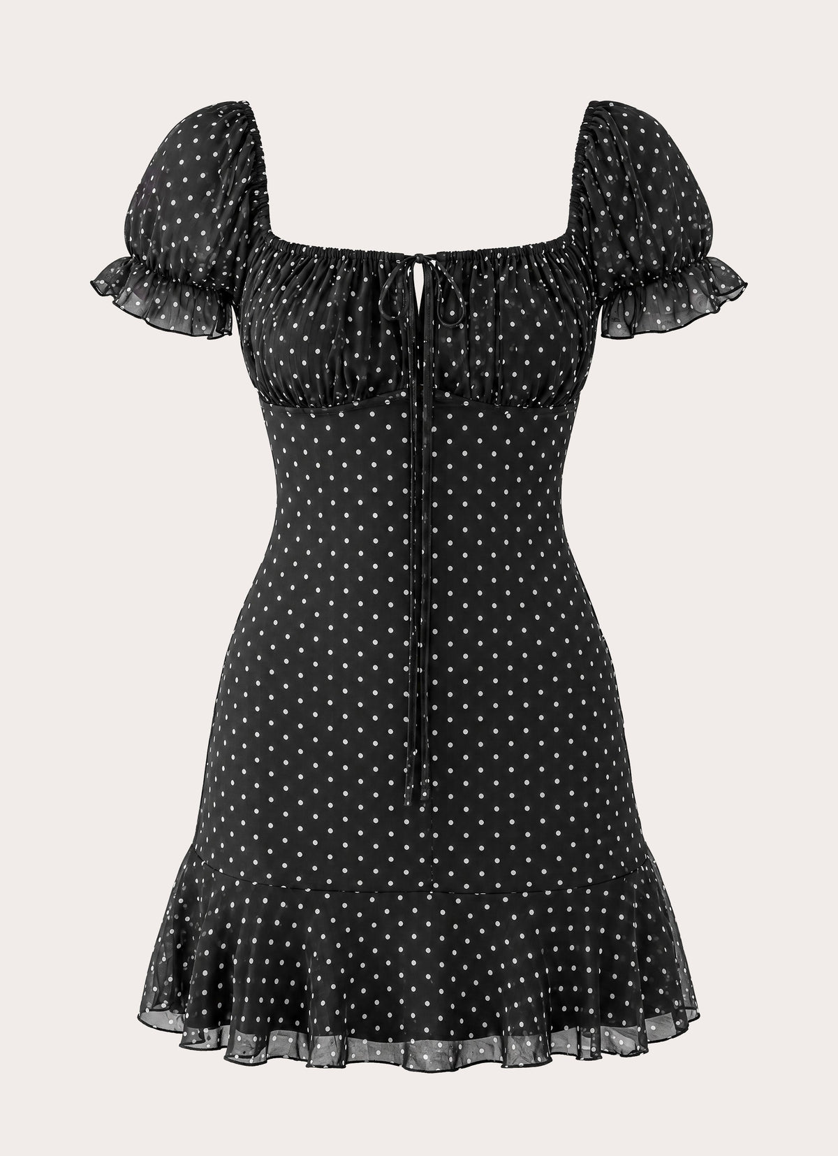 Cathedral Mini Dress - Black Polka Dot