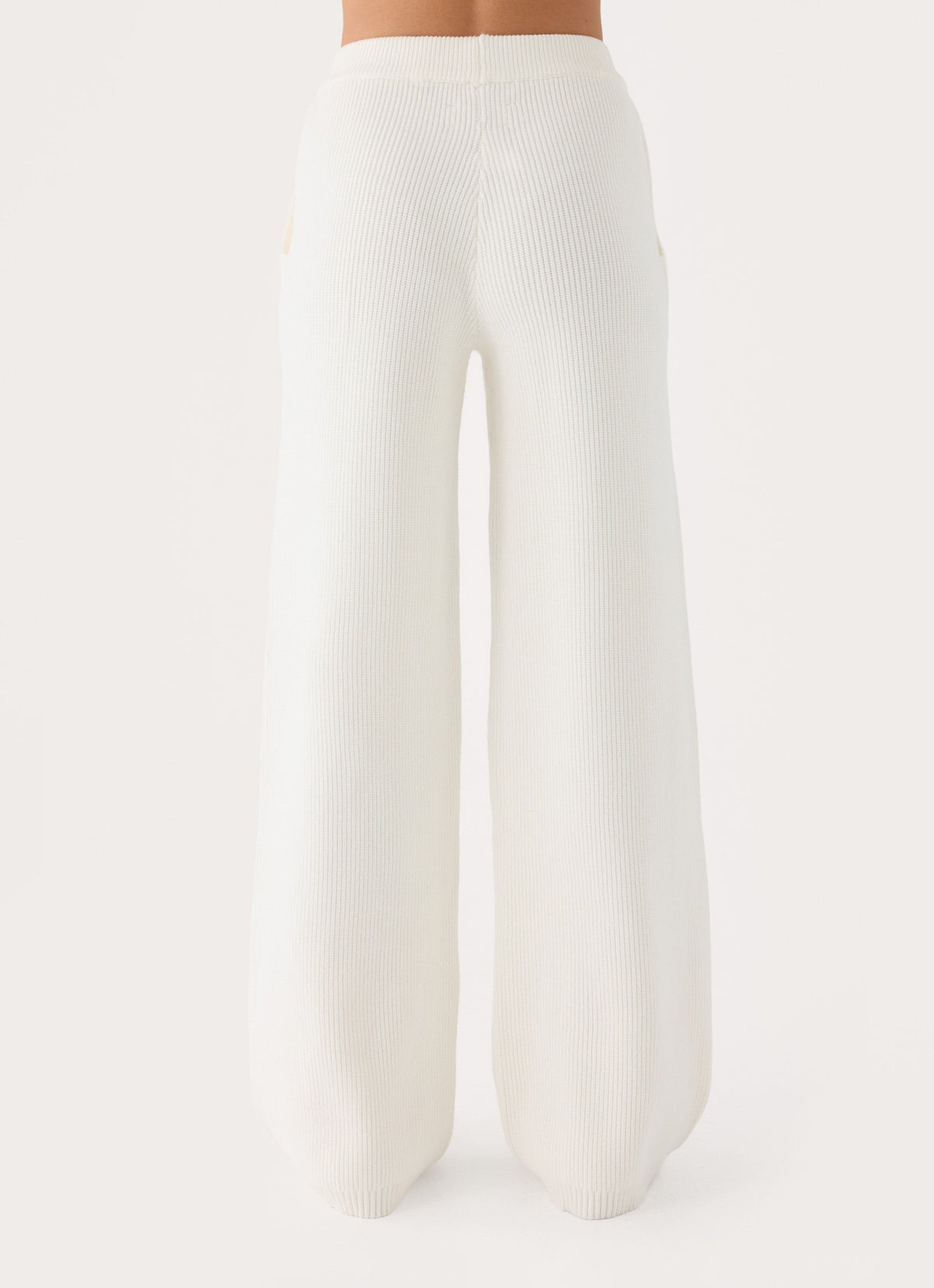 Cauaria Button Low Rise Knit Pants - Ivory