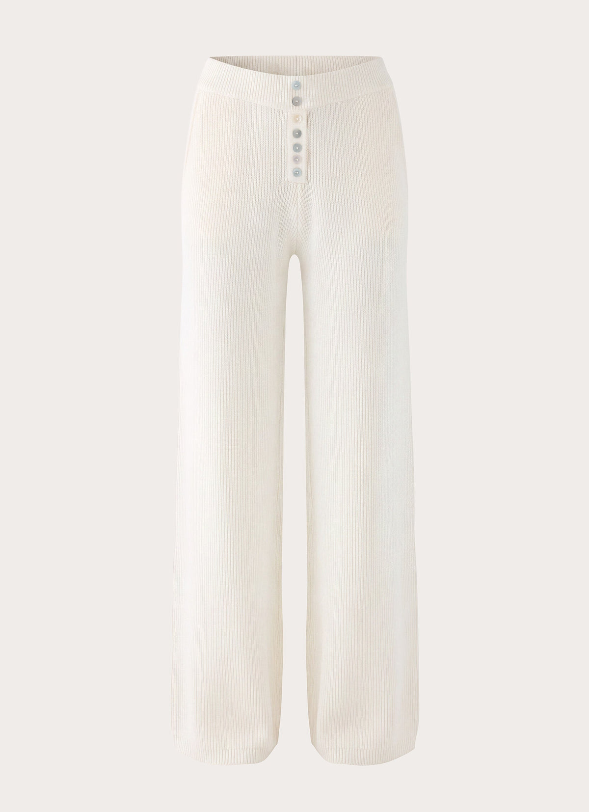 Cauaria Button Low Rise Knit Pants - Ivory