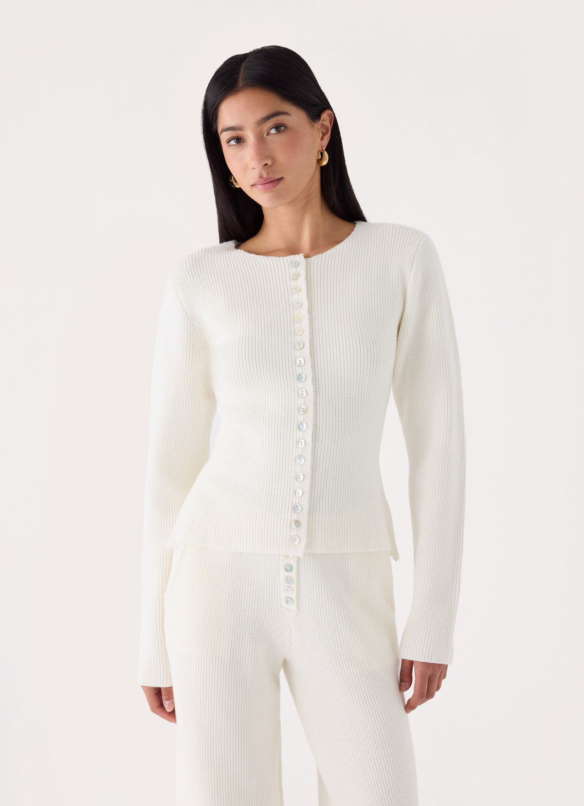 Cauaria Button Up Cardigan - Ivory