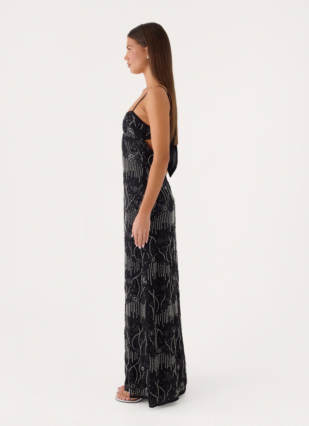 Celandine Beaded Maxi Dress - Black