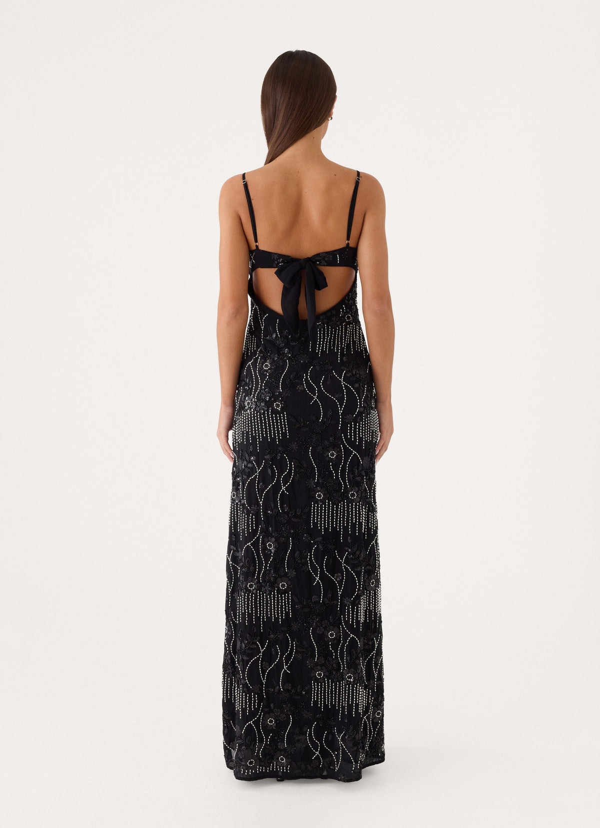 Celandine Beaded Maxi Dress - Black