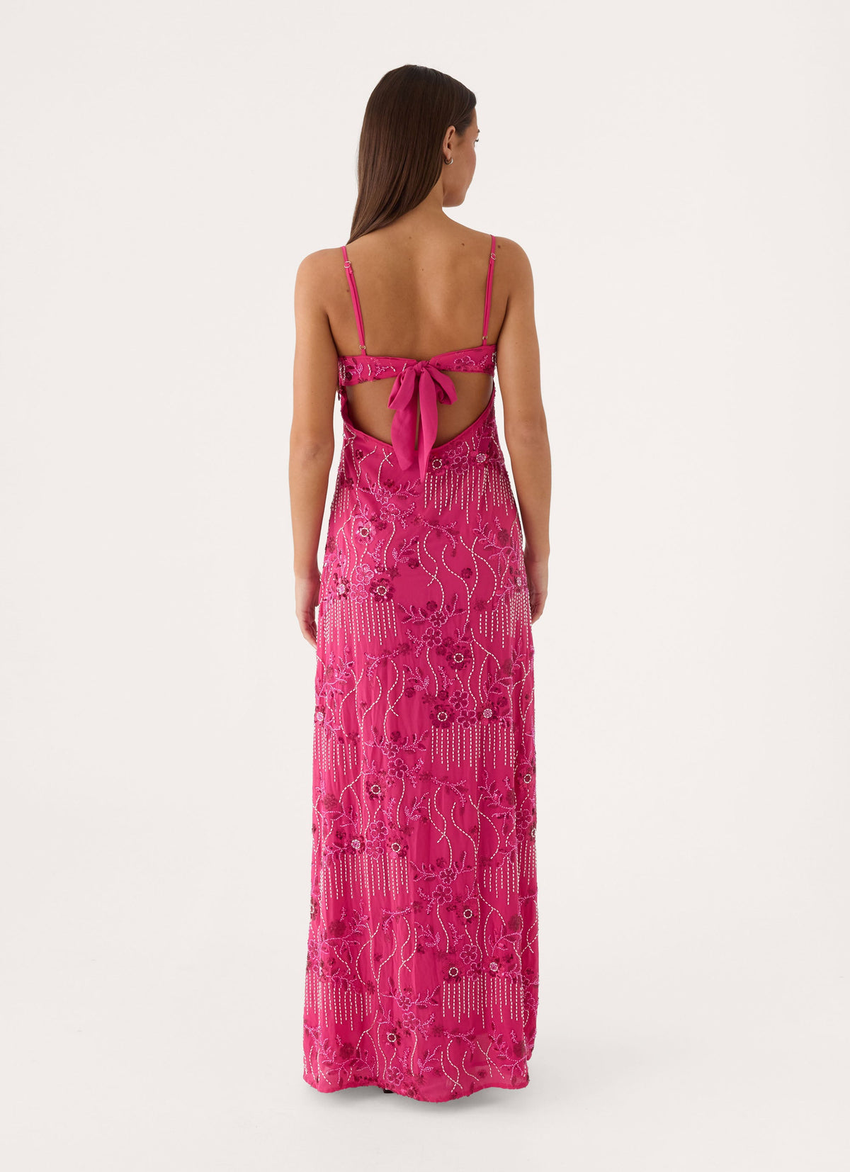 Celandine Beaded Maxi Dress - Sangria
