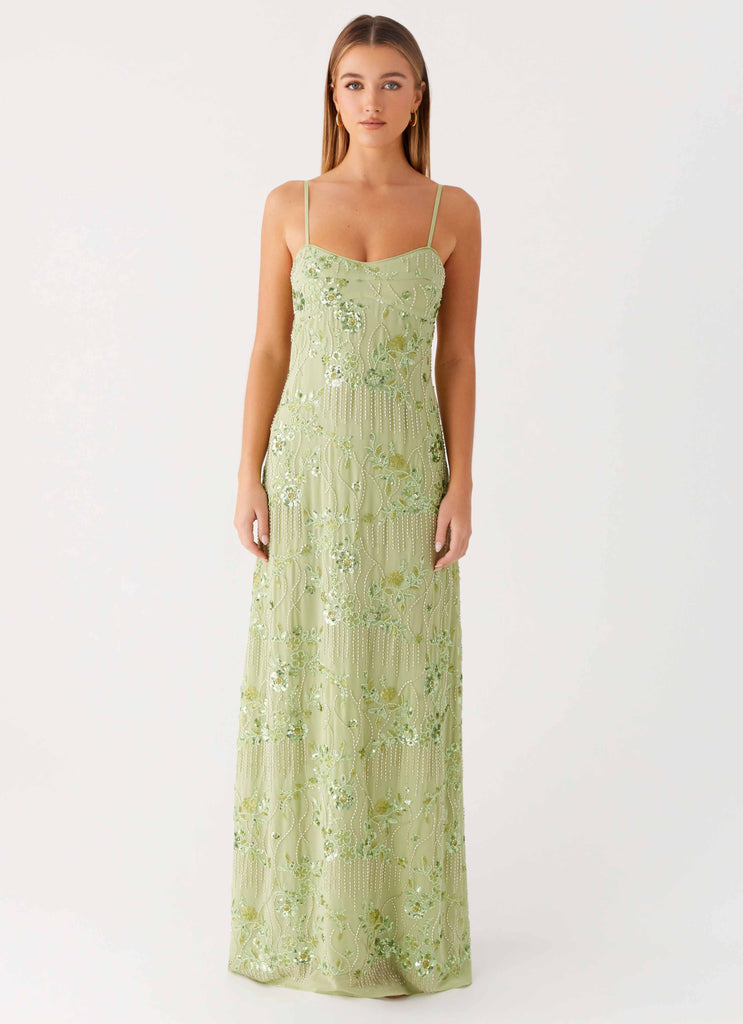 Celandine Beaded Maxi Dress - Lime Peppermayo US Celandine Beaded Maxi Dress - Lime Peppermayo US