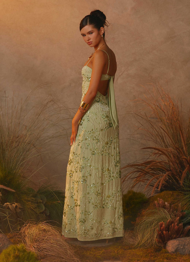 Celandine Beaded Maxi Dress - Lime Peppermayo US Celandine Beaded Maxi Dress - Lime Peppermayo US