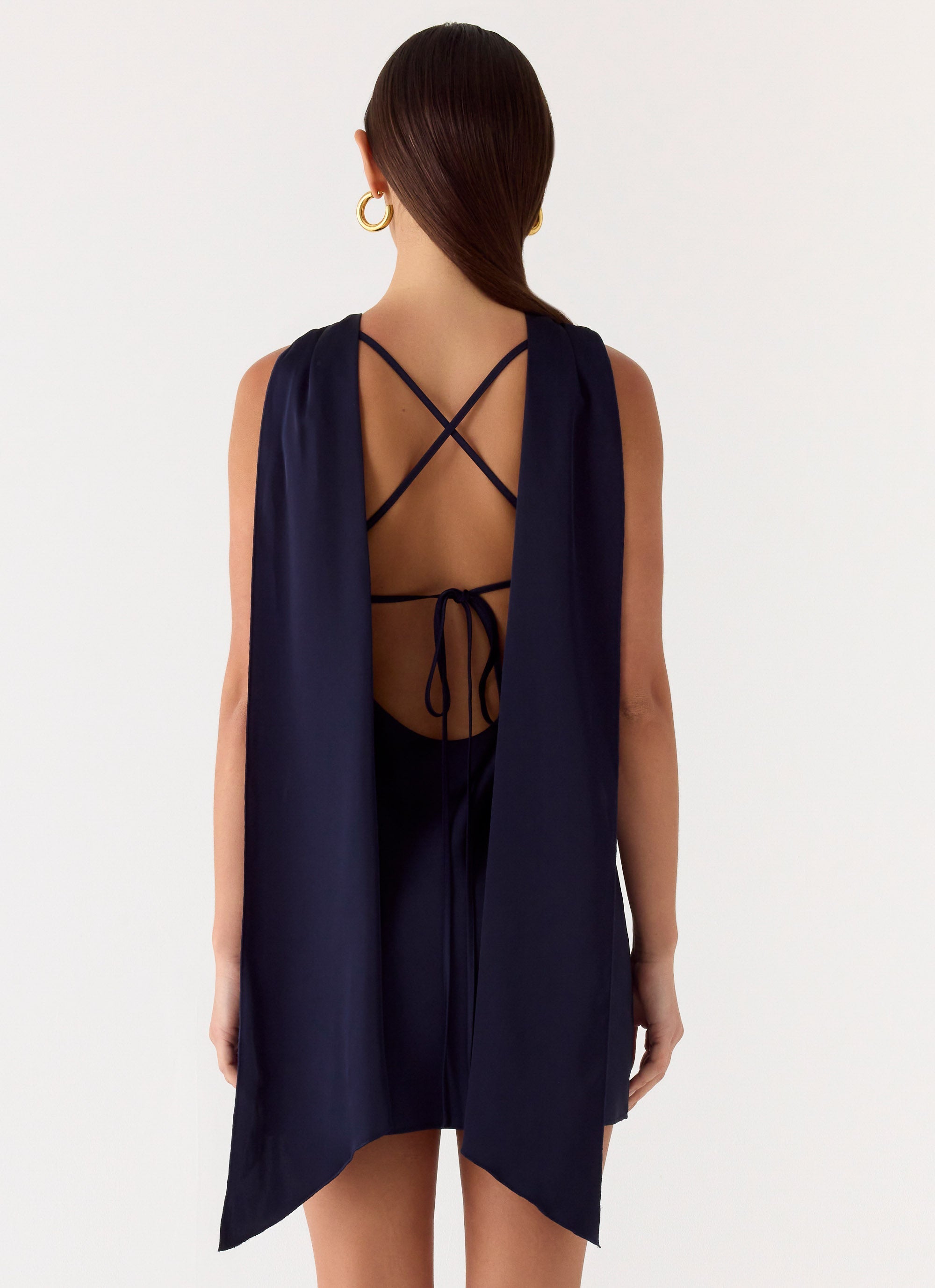 Cerina High Neck Mini Dress - Navy Navy / US 2 Cerina High Neck Mini Dress - Navy Navy / US 2