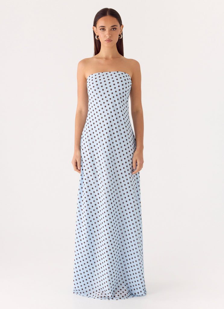 Chaniva Maxi Dress - Blue Mocha Dot