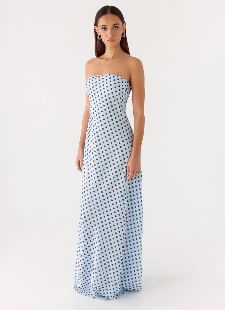 Chaniva Maxi Dress - Blue Mocha Dot