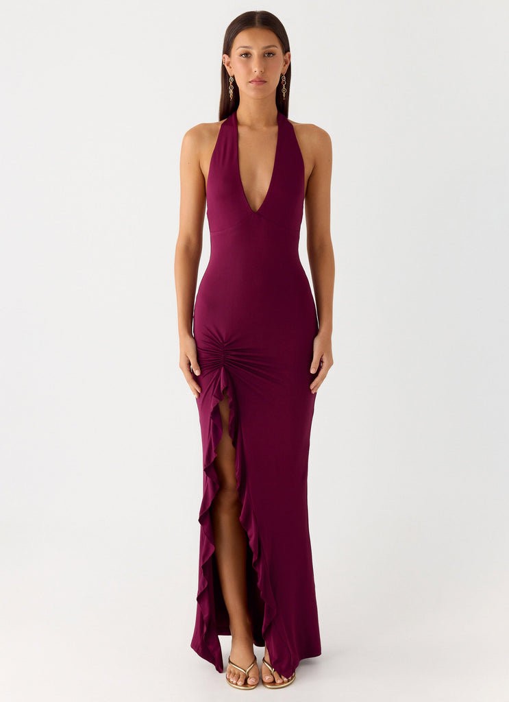 Charmed By You Maxi Dress - Plum Peppermayo US Charmed By You Maxi Dress - Plum Peppermayo US