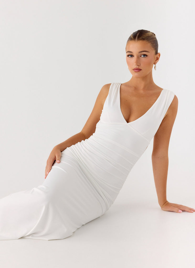 peppermayo white maxi dress Heavenly Linen Maxi Dress