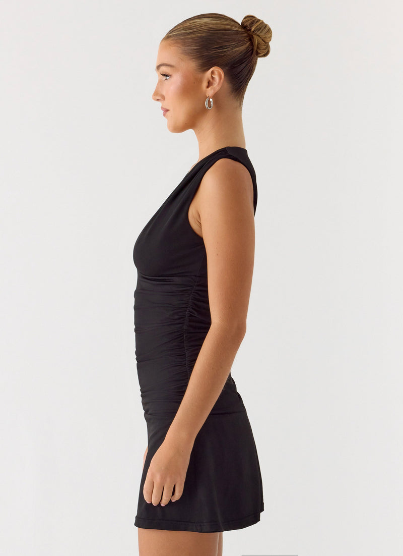 Cherry Sky Mini Dress - Black