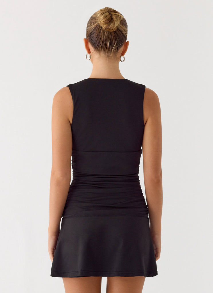 Cherry Sky Mini Dress - Black