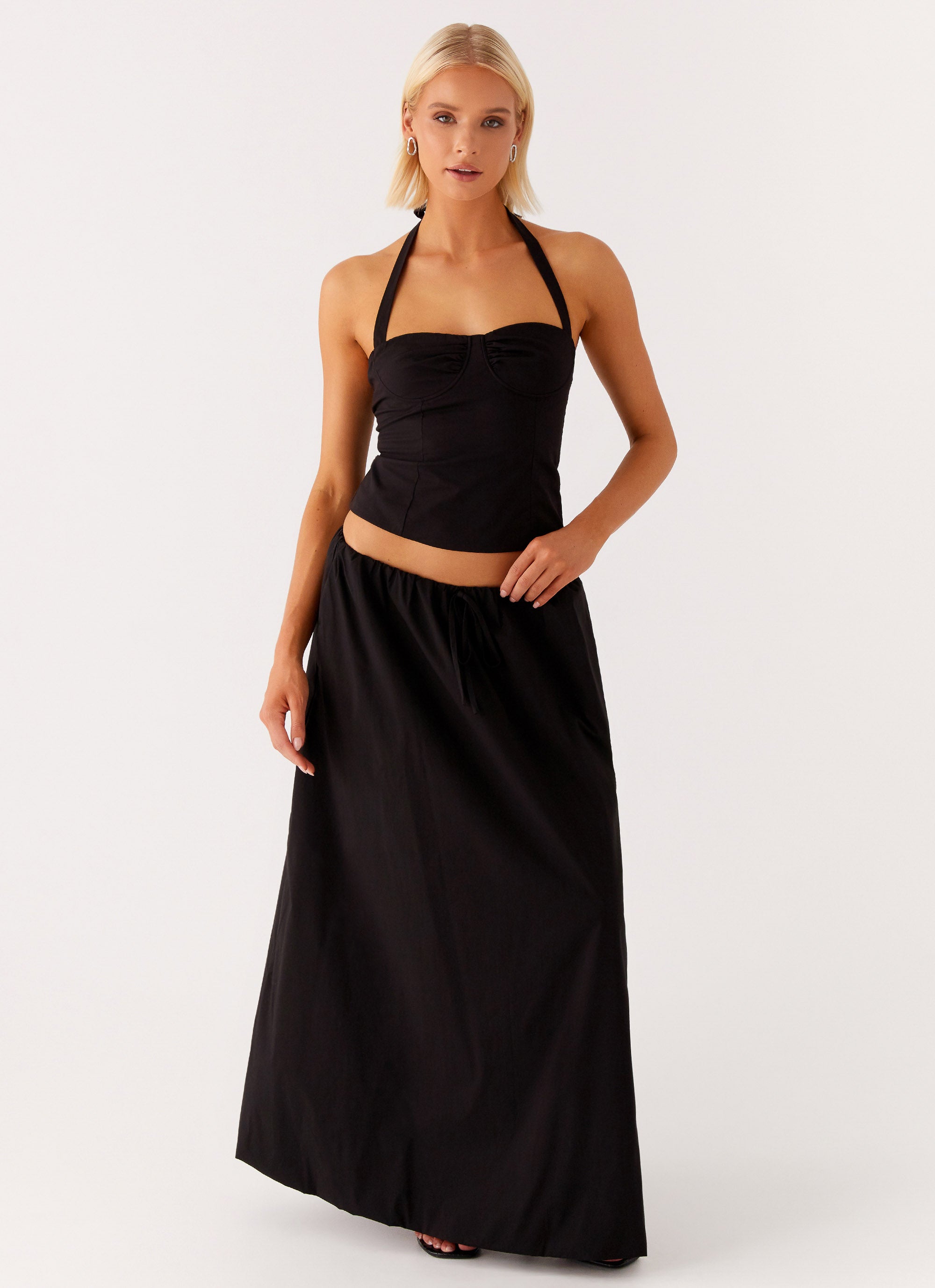 Cheryl Bustier Halter Top - Black Black / US 8 Cheryl Bustier Halter Top - Black Black / US 8