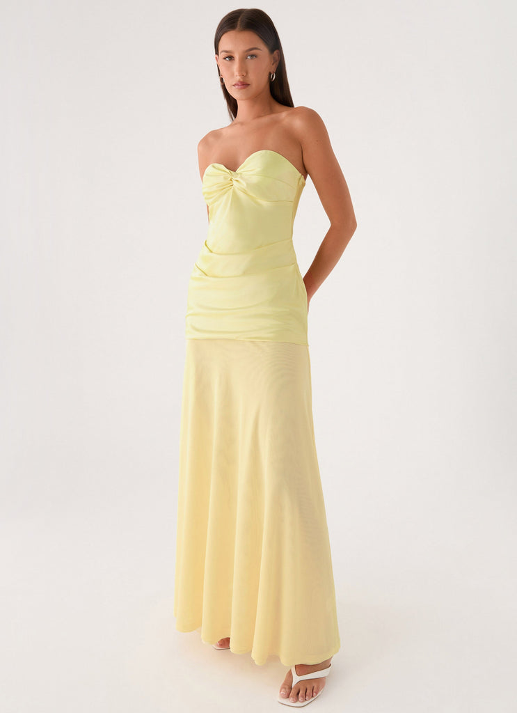 braelyn yellow strapless maxi dress Cierra Strapless Maxi Dress
