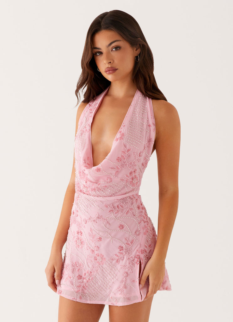 Cinzia Beaded Mini Dress - Pink Peppermayo US Cinzia Beaded Mini Dress - Pink Peppermayo US