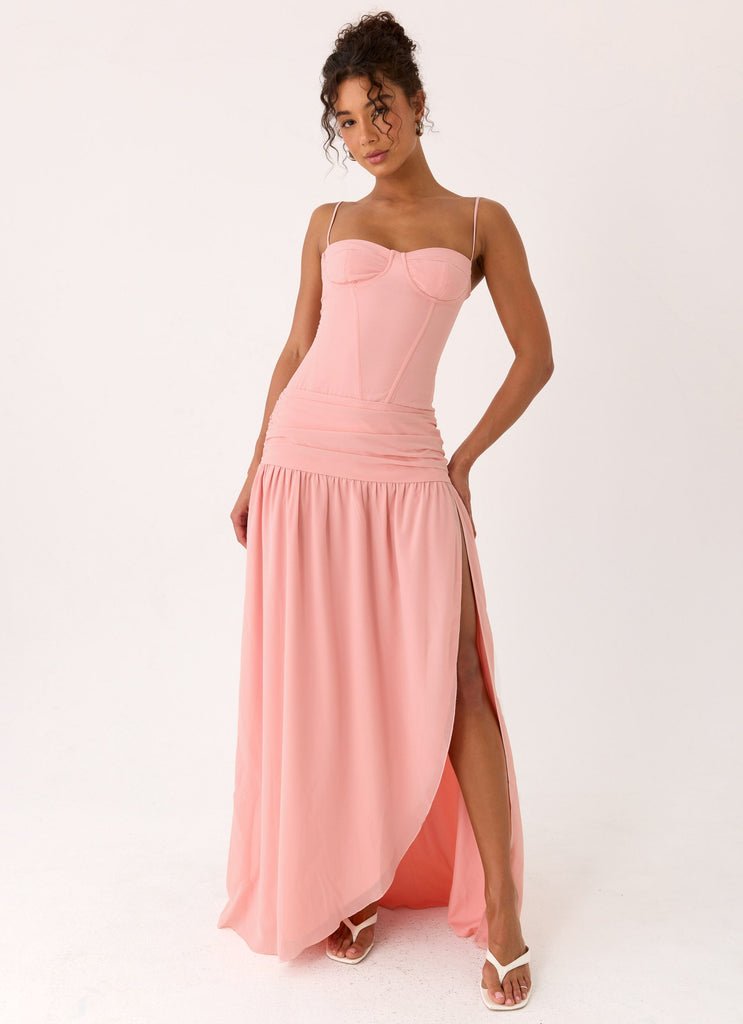Clemence Bustier Maxi Dress - Coral Peppermayo US Clemence Bustier Maxi Dress - Coral Peppermayo US