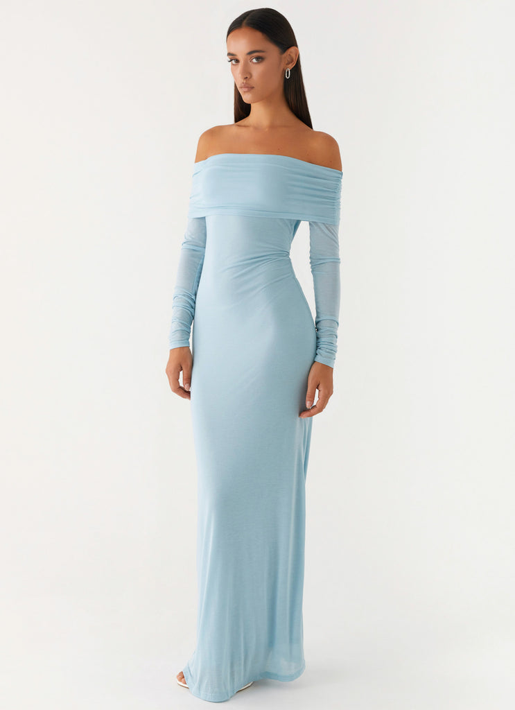 Cocoa Long Sleeve Maxi Dress - Blue