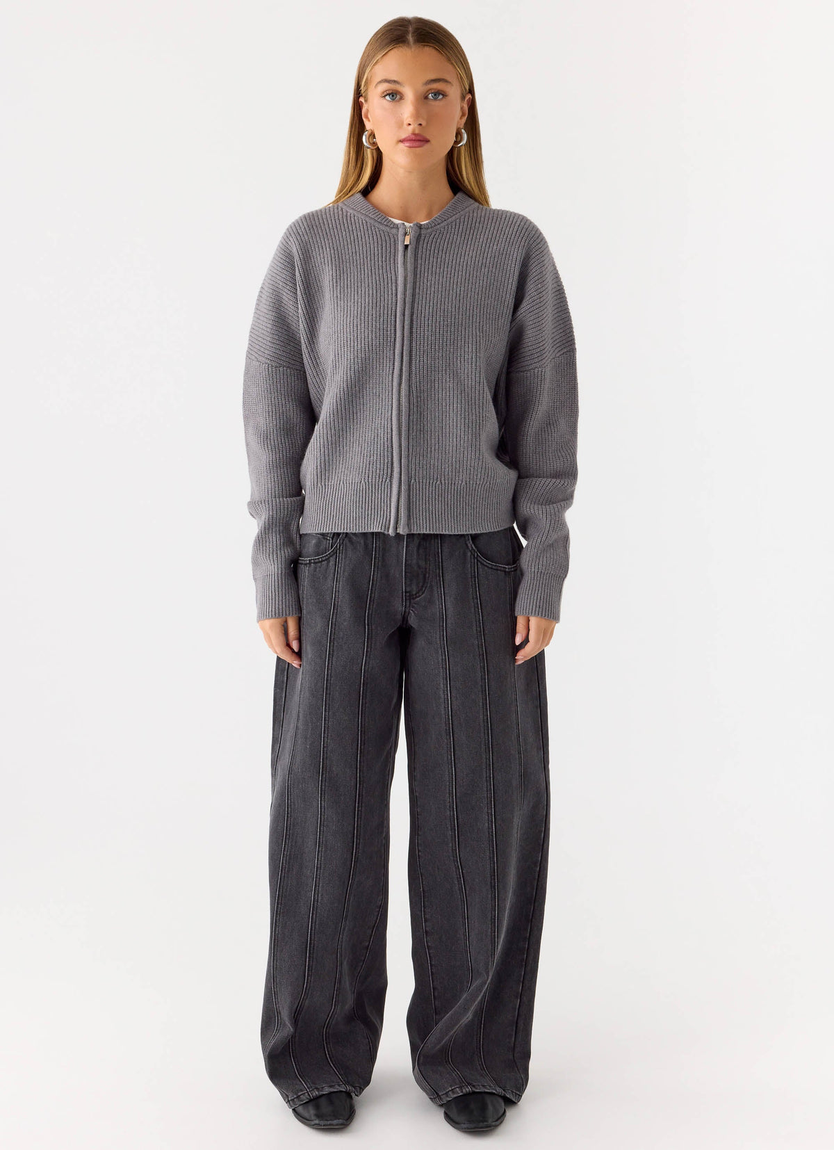 Codi Zip Jumper - Charcoal