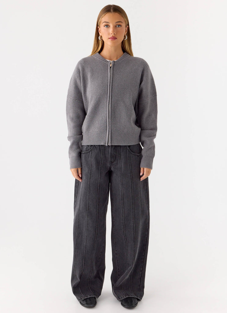 Codi Zip Jumper - Charcoal