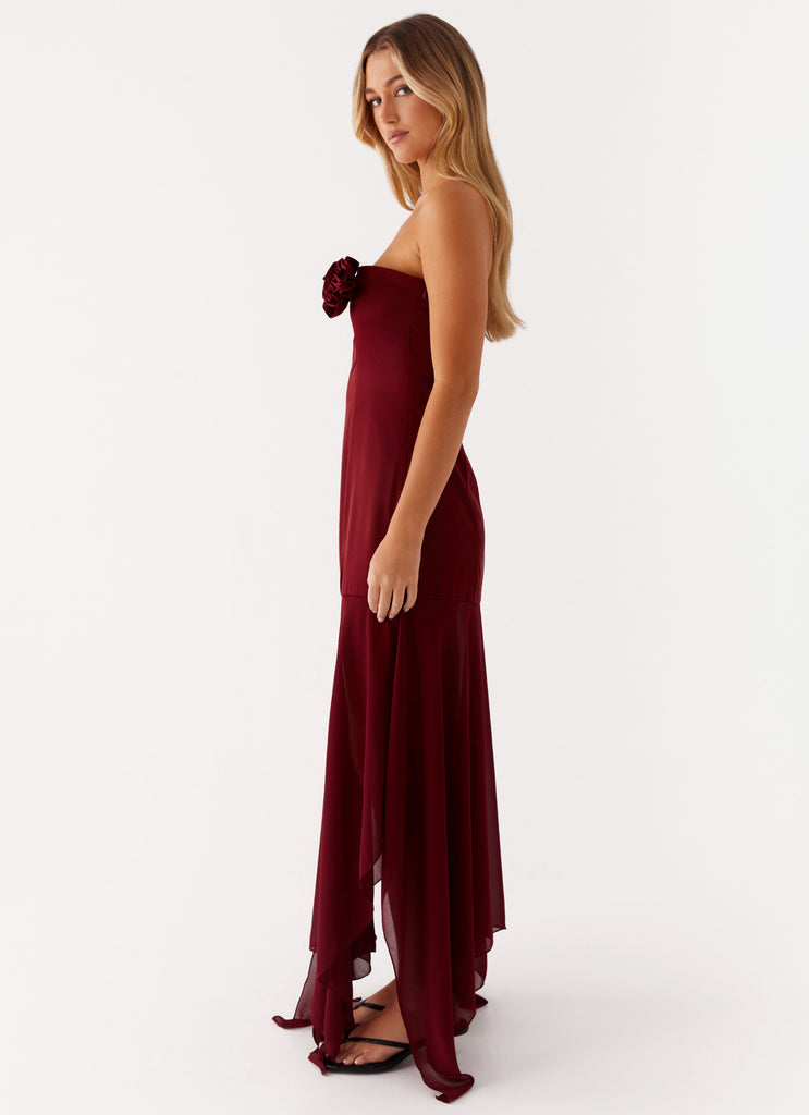 Collision Satin Maxi Dress - Cherry Red Peppermayo US Collision Satin Maxi Dress - Cherry Red Peppermayo US