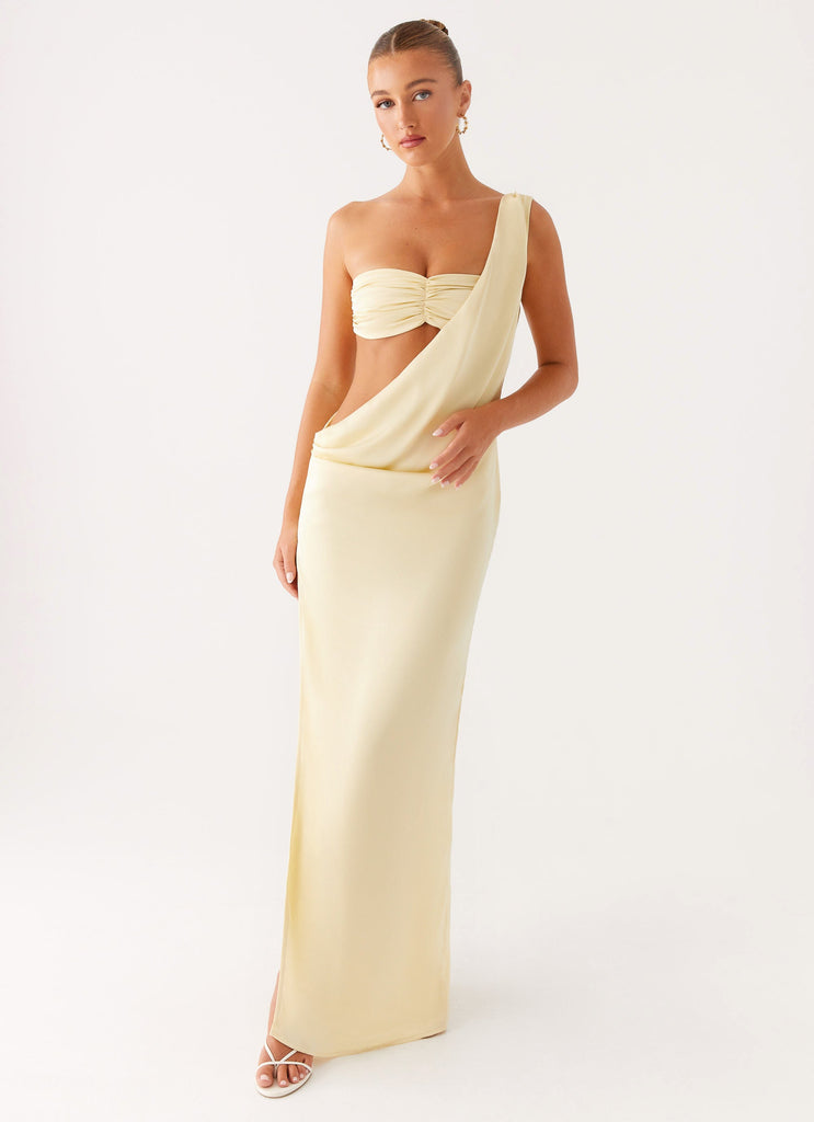 cooper embroidered satin maxi dress Azazie Mika