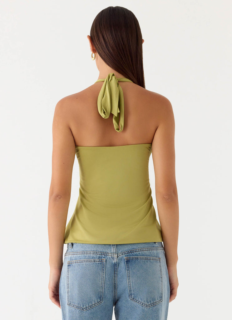 Corah Halter Top - Green Olive – Peppermayo US