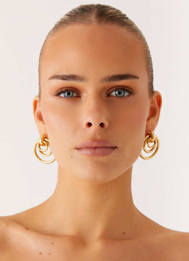 ★MIDNIGHT MOMENT.★ cosmic earring gold Cosmic Earrings - Gold – Peppermayo US