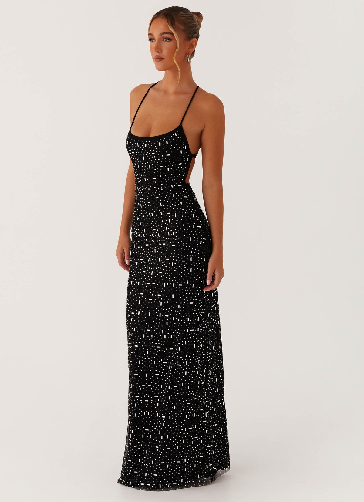 Cressida Rhinestone Mesh Maxi Dress
