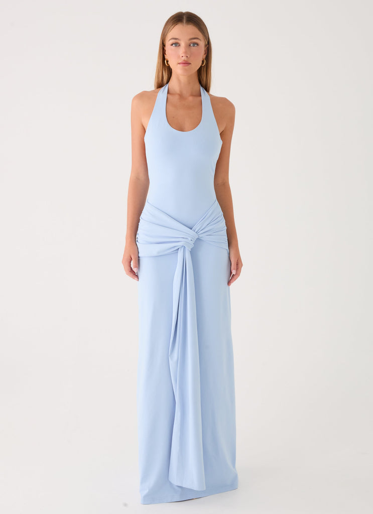 Cristal Halter Maxi Dress - Blue Peppermayo US Cristal Halter Maxi Dress - Blue Peppermayo US