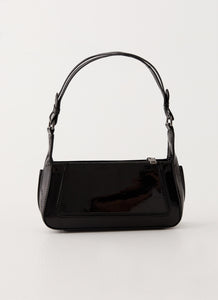Womens Cuff It Shoulder Bag in the colour Black in front of a light grey background