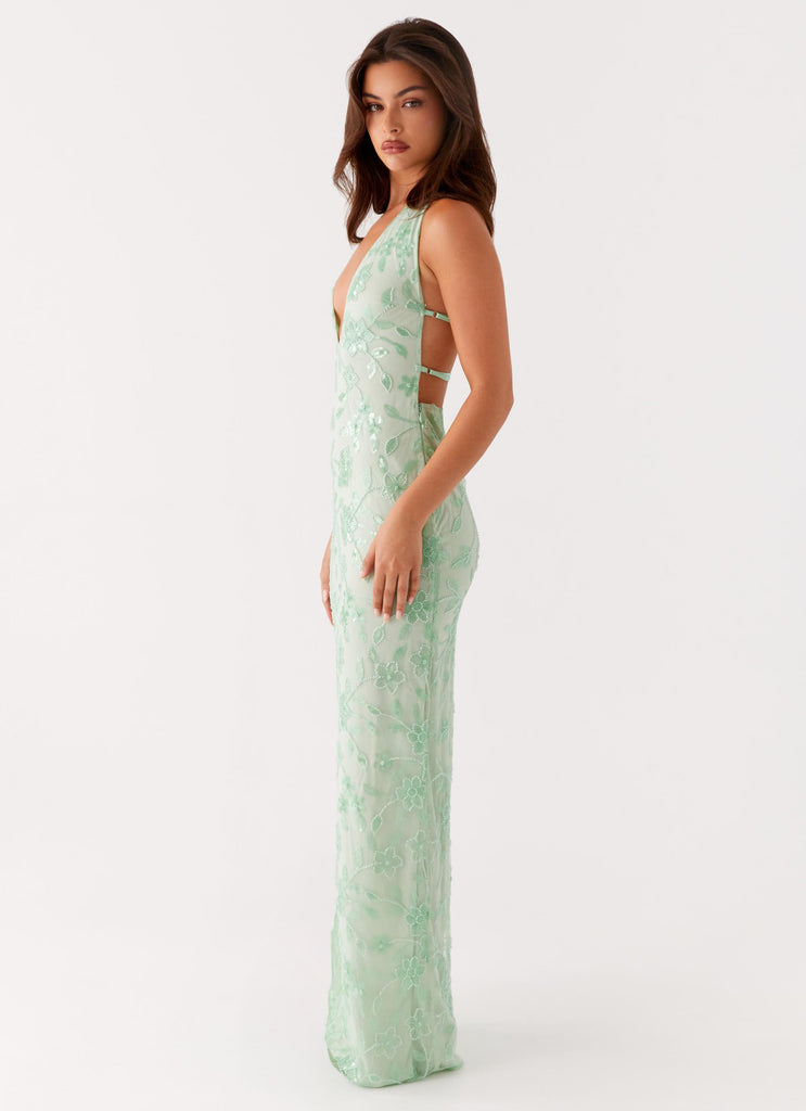 Cydney Beaded Maxi Dress - Sage Peppermayo US Cydney Beaded Maxi Dress - Sage Peppermayo US