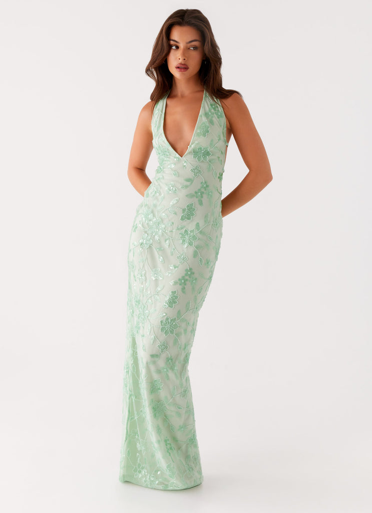 Cydney Beaded Maxi Dress - Sage Peppermayo US Cydney Beaded Maxi Dress - Sage Peppermayo US