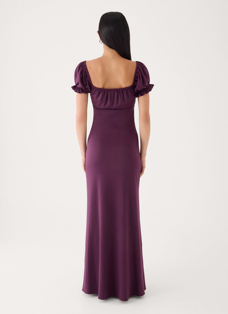 Dahli Jersey Maxi Dress - Eggplant