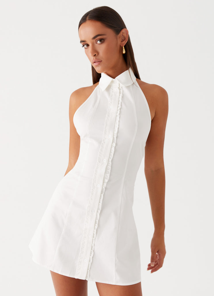 Dallas Collared Mini Dress - White Peppermayo US Dallas Collared Mini Dress - White Peppermayo US