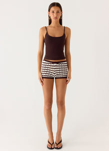 Danni Micro Shorts - Chocolate Stripe