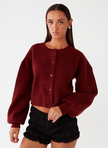 Daphne Knit Cardigan - Maroon