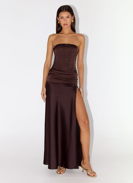 Darana Corset Satin Maxi Dress