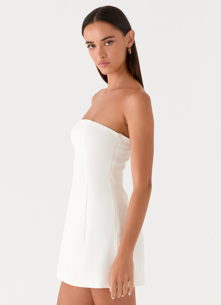 Della Strapless Mini Dress - White