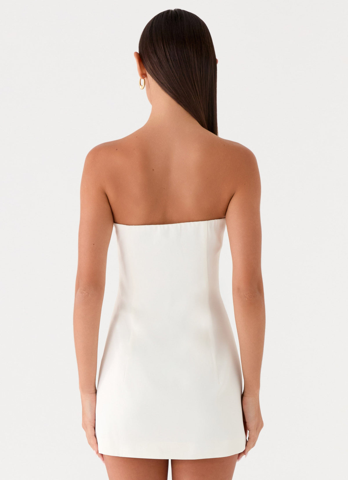 White Sorority Dress | Della Strapless Mini Dress
