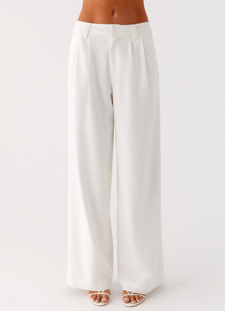Delong Low Rise Linen Pants - White White / US 8 Delong Low Rise Linen Pants - White White / US 8